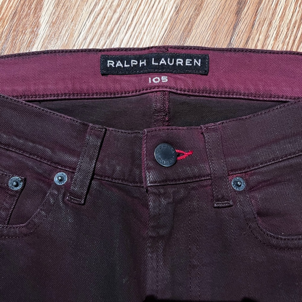 Ralph Lauren 105 burgundy Cigarette Jean Pants